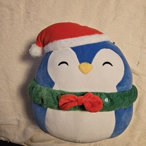 Squishmallows Puff the Festive Penguin Plush with Santa Hat NWT Large